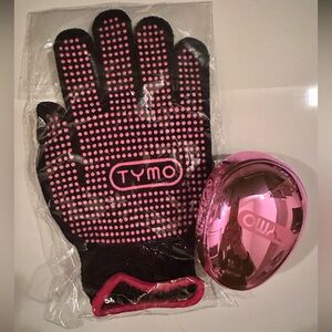 TYMO HOT TOOL GLOVE AND POCKET SIZE WET IR DY HAIR BRUSH OR SCALP MASSAGE NEW